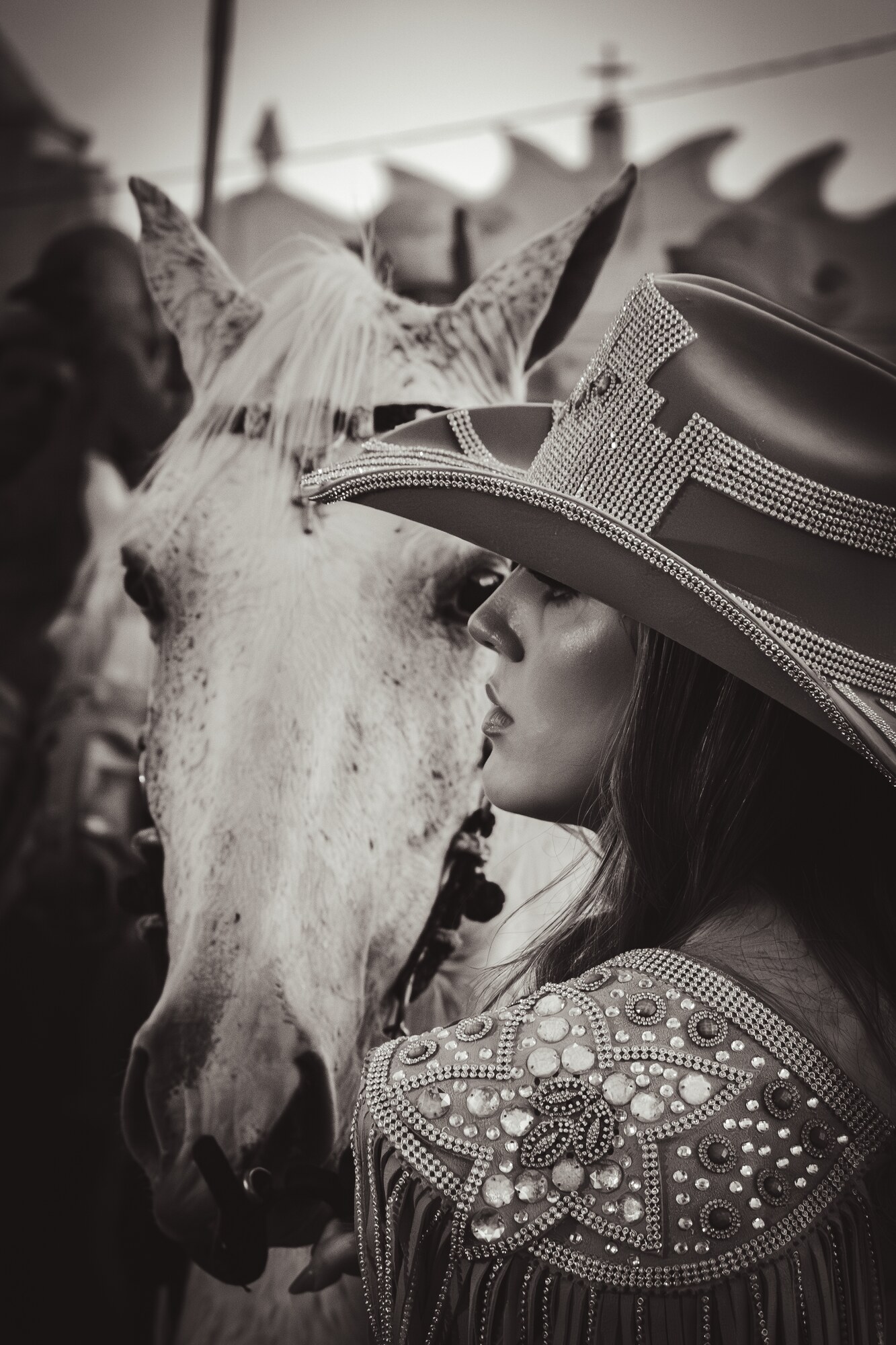Detalhe do encontro entre a rainha e o cavalo